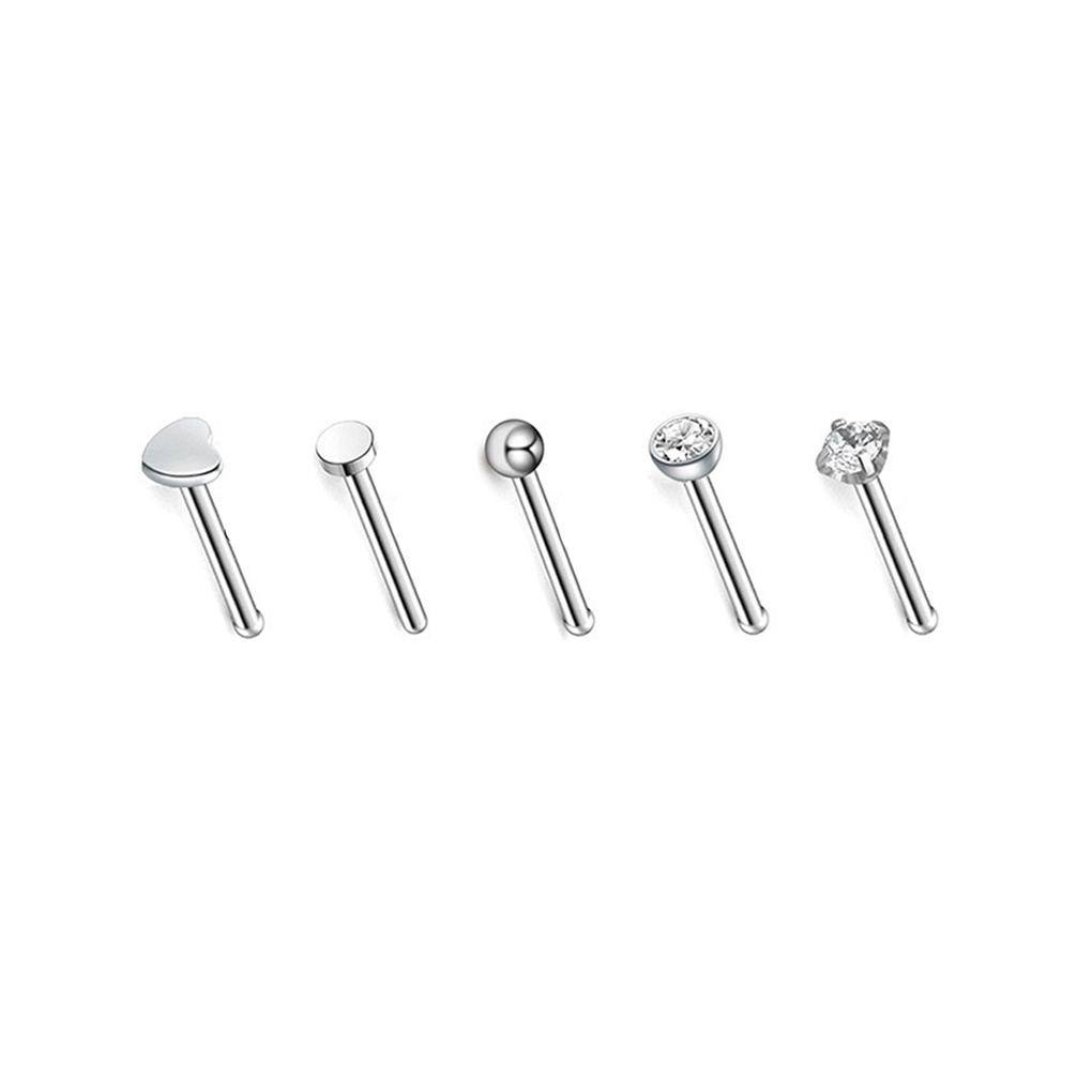 Nose Studs Set Removable Shaped Party Steel Reusable Stainless Decoration Jewelry Fashion Accessory Men Piercing DIY