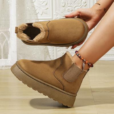 Ladies, Suede Shoes, Round Toe Shoes, Cotton Boots, Thick Soled Shoes, Snow Boots, Warm Shoes