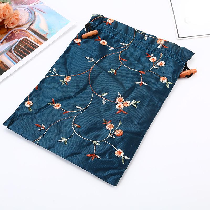 Embroidered Drawstring Cloth Bag - Chinese Classical Gauze Pouch for Clothing & Sachets