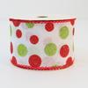Holiday Gift Packaging Ribbon Xmas Glitter Wired Ribbons Christmas Multi Dots Ribbons