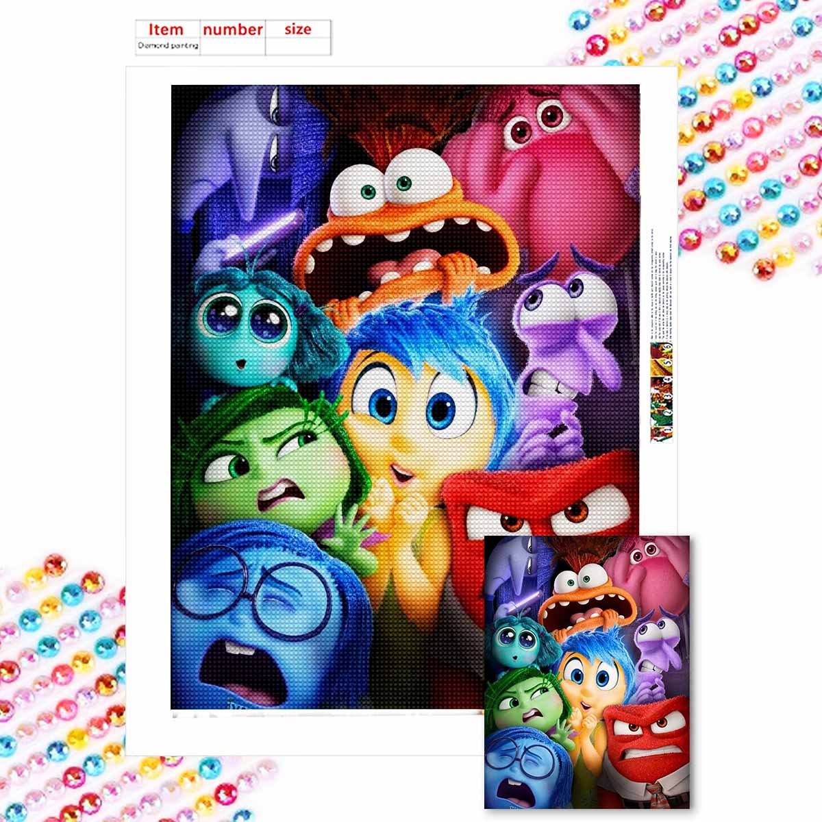 

Набор для алмазной вышивки «Головоломка» (Inside Out) Кит для вышивания крестом Мозаичное искусство Алмазная живопись Полная выкладка Алмазная домашняя декорация Round 20x30cm