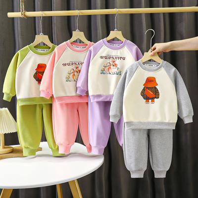 Children Autumn Clothes Boys Girls  Long Sleeve Top+Pants 2 Pieces Sets Children Boy Girl Printed Tracksuit Sport Outfit