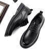 Leather Shoes Autumn Black Leather Dress Business Casual Derby Shoes British Big Head Height Groom Wedding Shoes