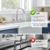 Kitchen Bridge Mixer Taps with 360° Swivel Spout, 2 Hole Sink Mixer Taps Dual Levers Faucet, 180 Mm Centers Deck Mounted Chrome Sink Tap 2 Function
