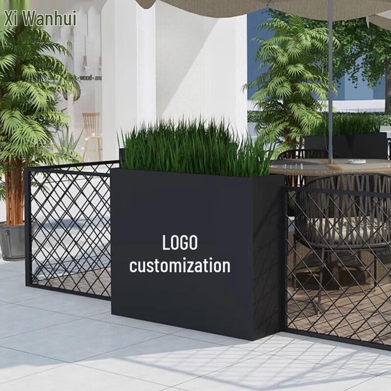 Outdoor Wrought Iron Fence with Flower Box