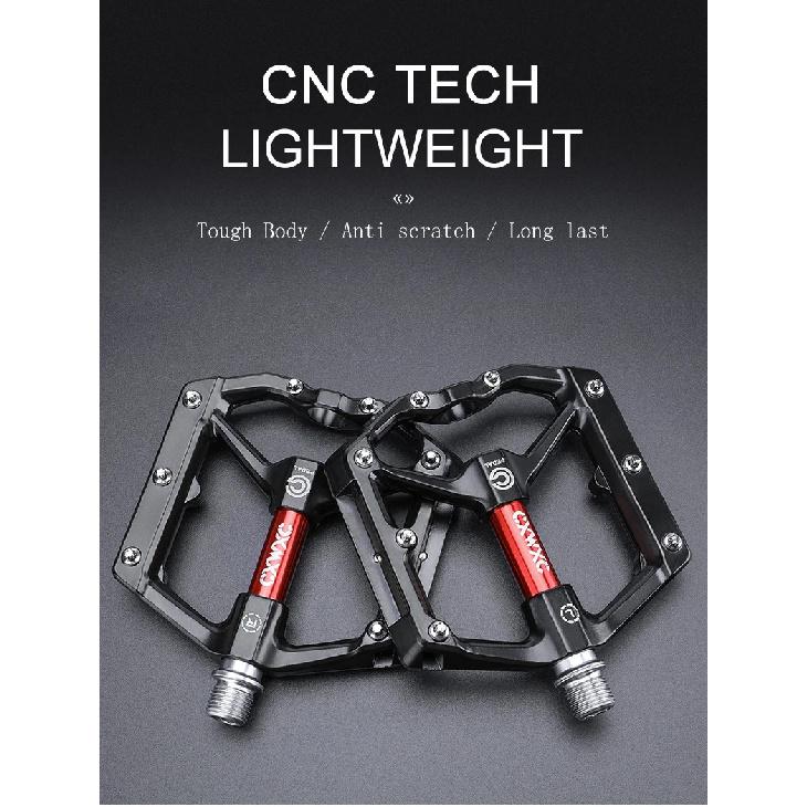 CXWXC Bicycle Pedals of Flat with Removable Anti-slip Pins Ultralight Aluminum Sealed Bearings MTB Road Bike Wide Flat Pedals