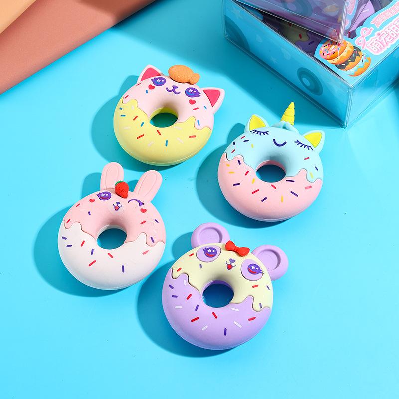 Kawai Stationery Cute Pet Enlarged Donut Detachable Eraser Kindergarten Gift Primary School Student Office School Supplies
