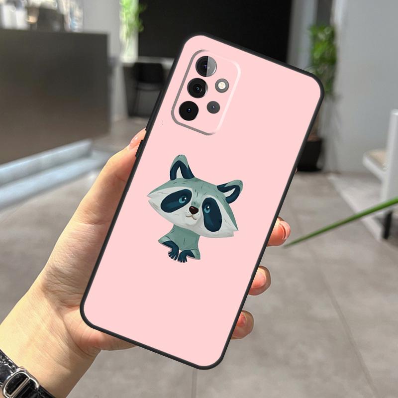 Cartoon Raccoon Case For Samsung Galaxy A32 A12 A22 A52 A35 A26 A16 A05 A55 A15 A54 A34 A14 A56 A36 A13 A53