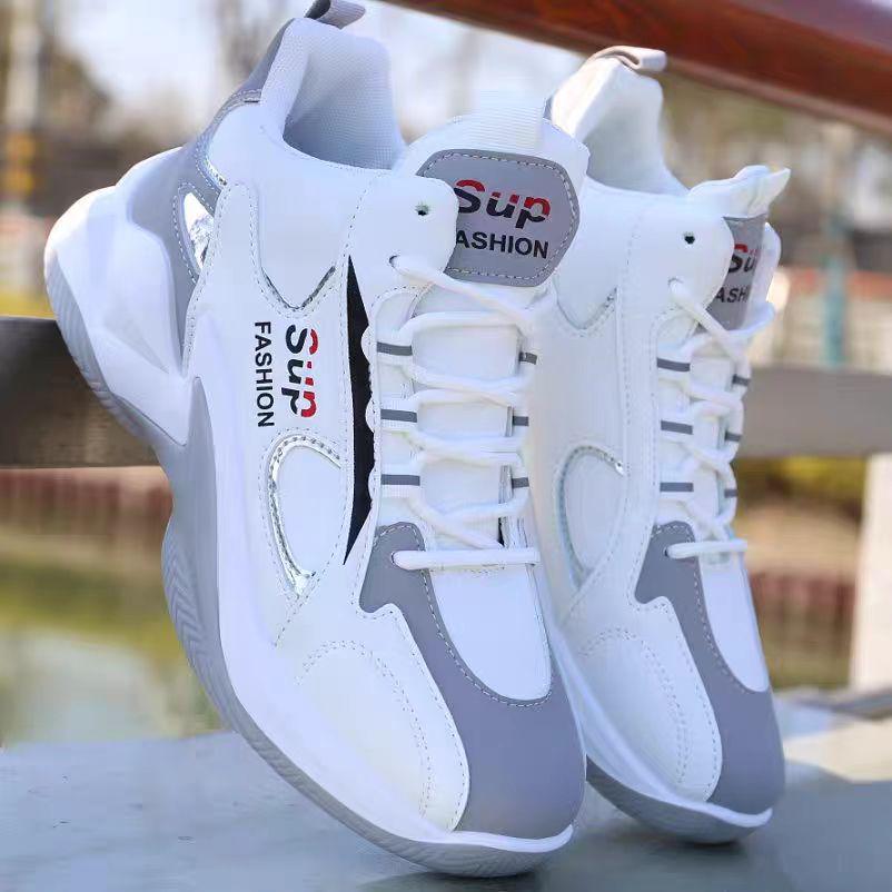 2025 Spring Men's High-Top Leather Basketball Sneakers - Red Mesh