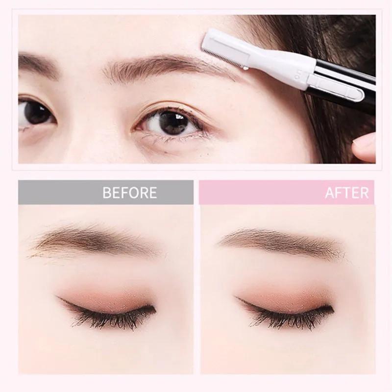 Portable Electric Eyebrow Trimmer Hair Remover Face Razor Blades Shaver Makeup Cosmetic Kit Epilator