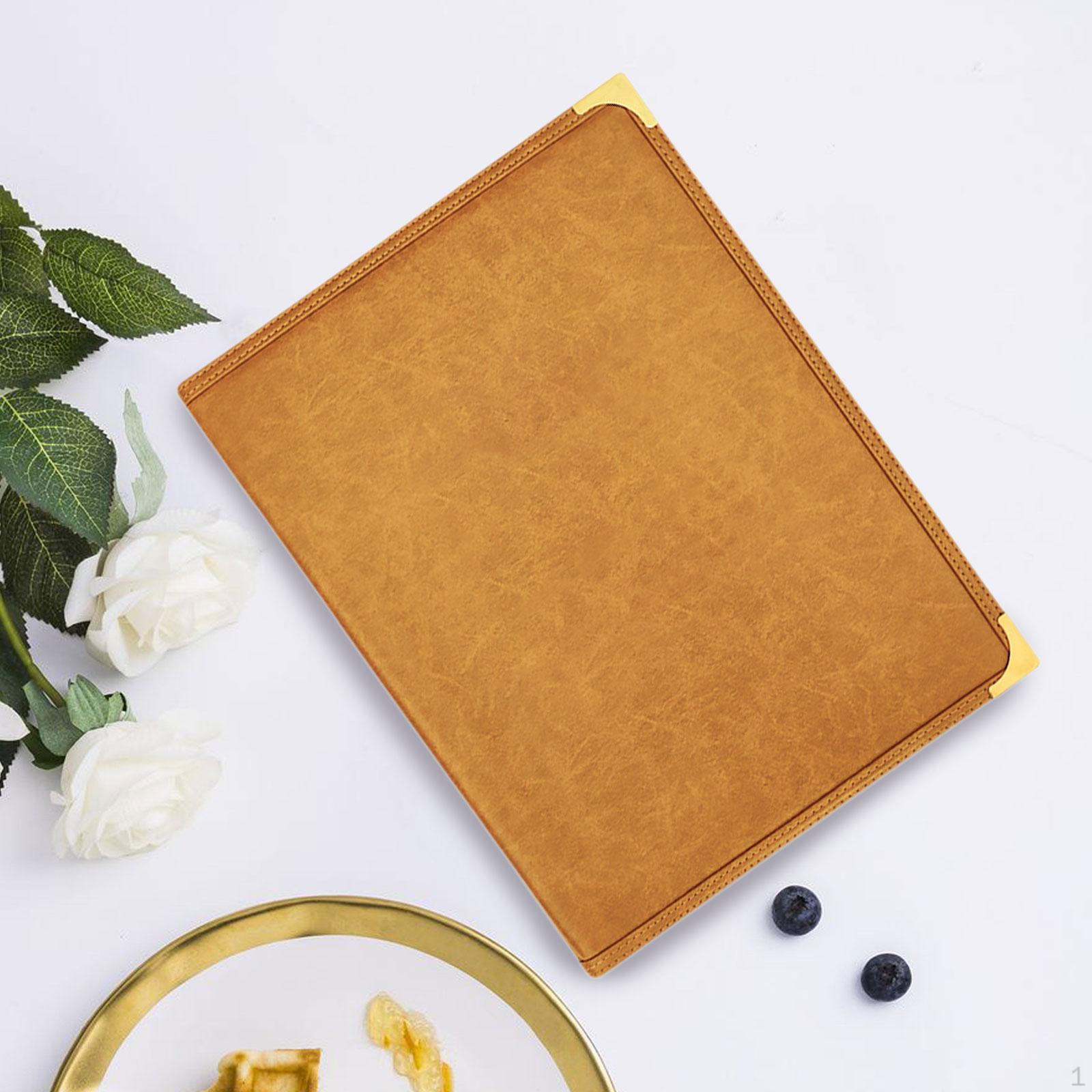 Обложка для меню 6 видов Премиум Коммерческая Сменная Металлические уголки Держатель Папка для меню для отеля коричневый