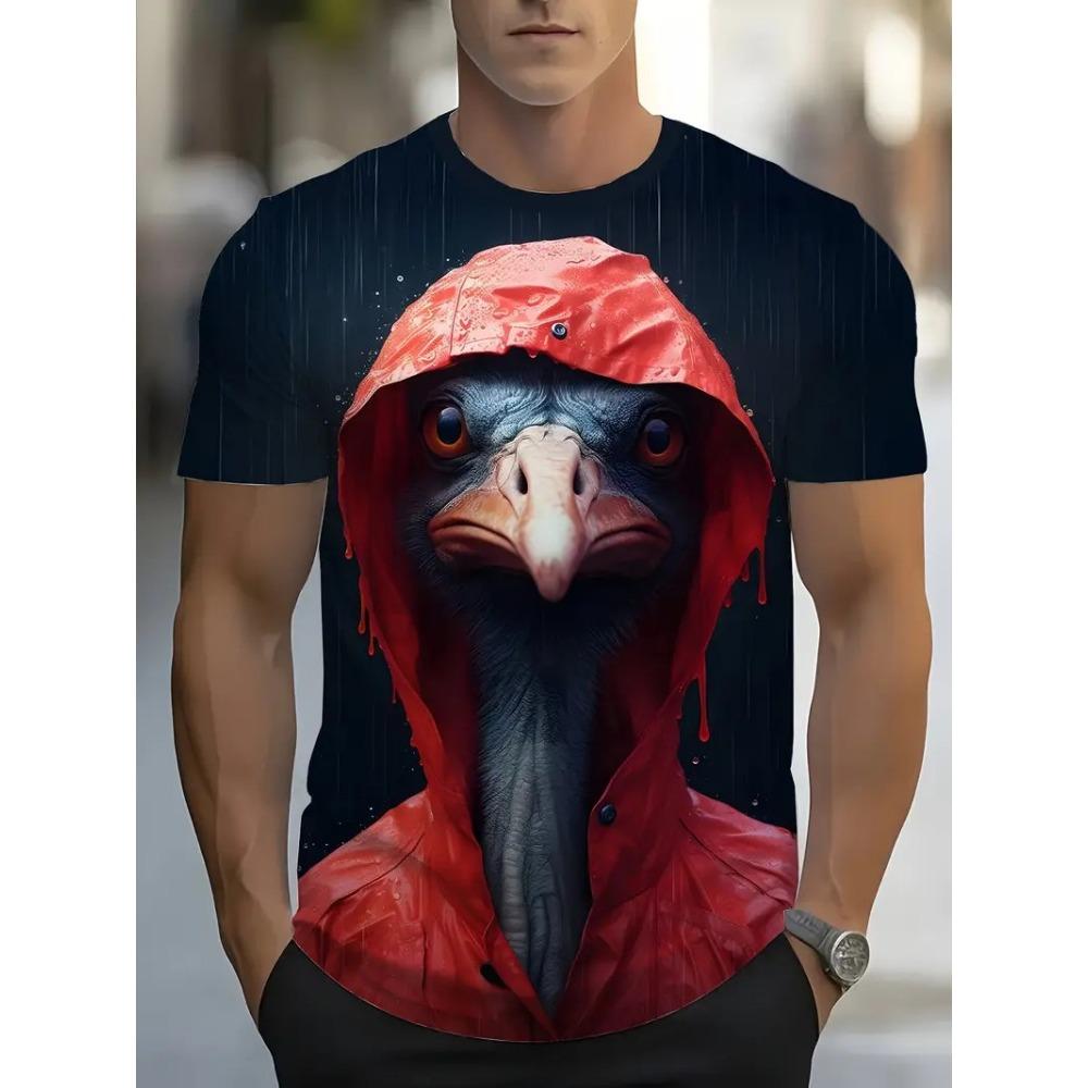 Casual Fashion Trend Cartoon Pattern 3D Printed Men's Short Sleeved Round Neck T-shirt
