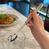 1Pieces Stainless Steel Round Spoon Net Red Golden Dinner Long Handle Stirring Dessert Spoons Outdoor Tableware