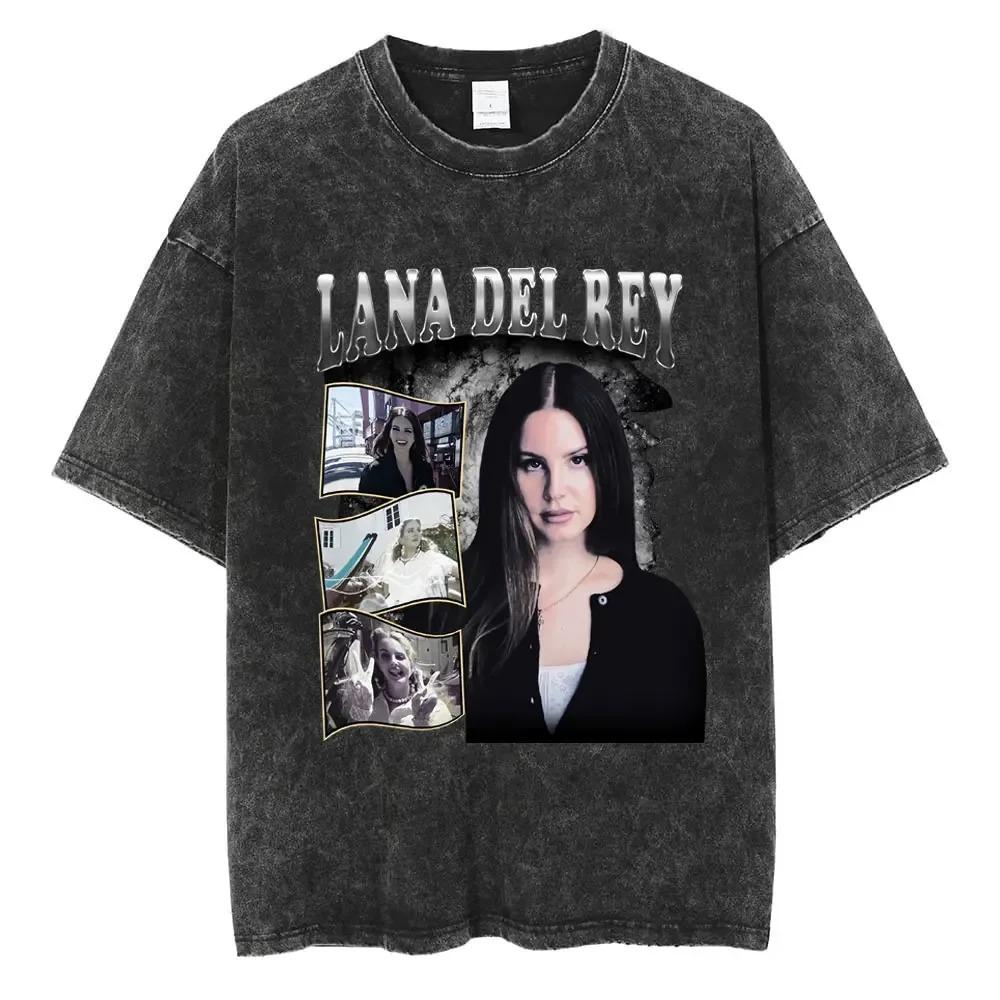 Oversized AcidWash ShortSleeve TShirt Featuring Lana Del Rey Did You Know That Theres a Tunnel Under Ocean Blvd Album Vintage Graphic Print S