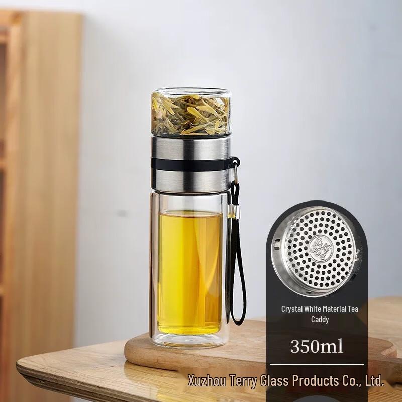 Zhuijia Insulated Double-Layer Glass Tea Infuser Bottle