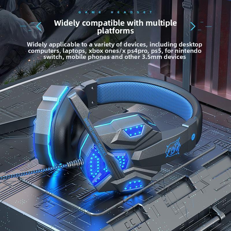 Gaming Headset MV Wired Computer Mobile Phone Headset Luminous Headset