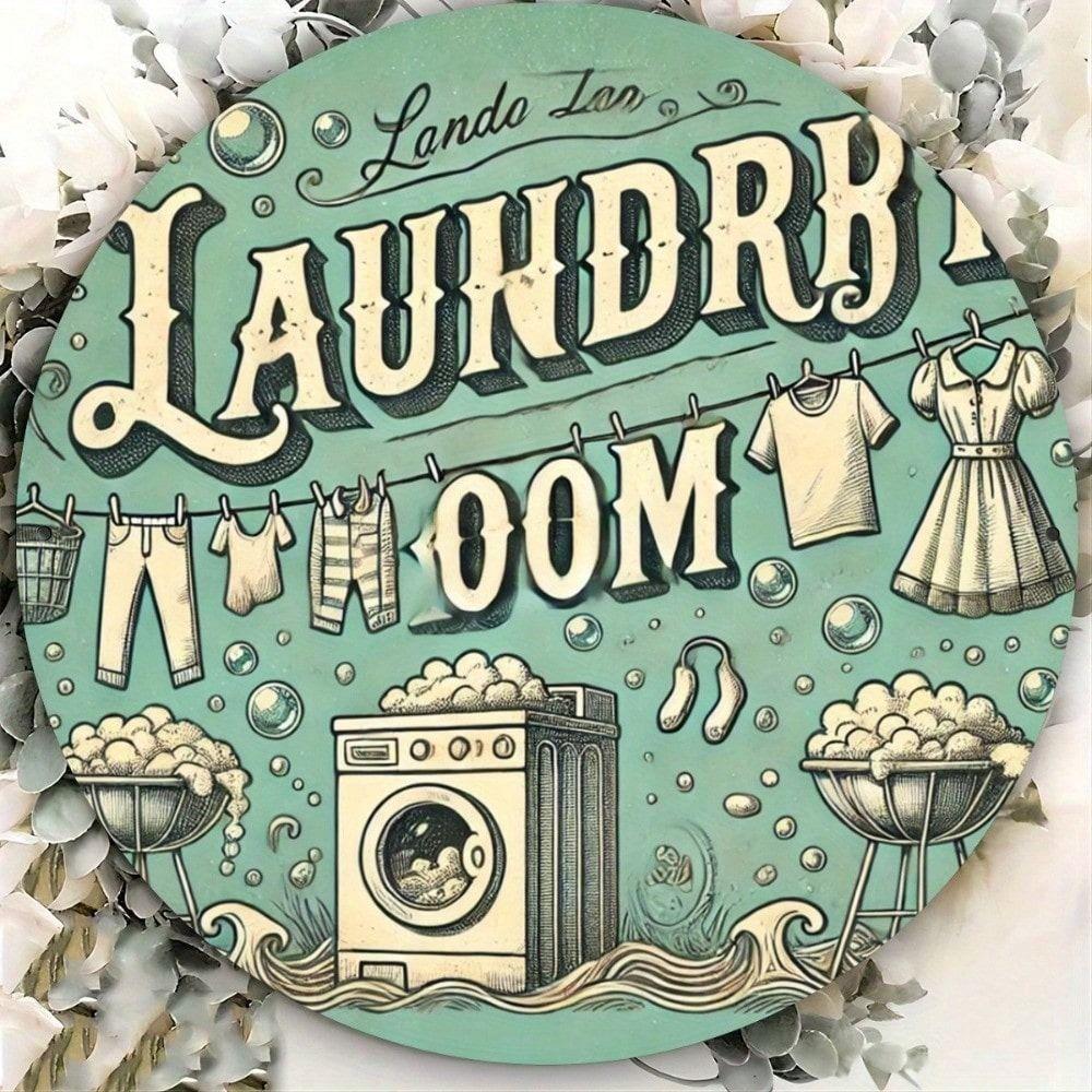 Vintage Metal Poster Wall Art 8x8 Inch Laundry Room Home Decor