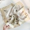 Spring new magnolia floral silk small square scarf women's high-end mulberry silk silk scarf scarf elegant silk scarf gift