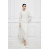 Mandy Zhang French Style Wool-Blend Lace-Trimmed Midi Skirt