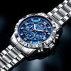 Chronograph Luxury Brand Stylish Men Luminous Wrist Watches For Male Clock Stainless Steel Band Men Business Quartz Watches