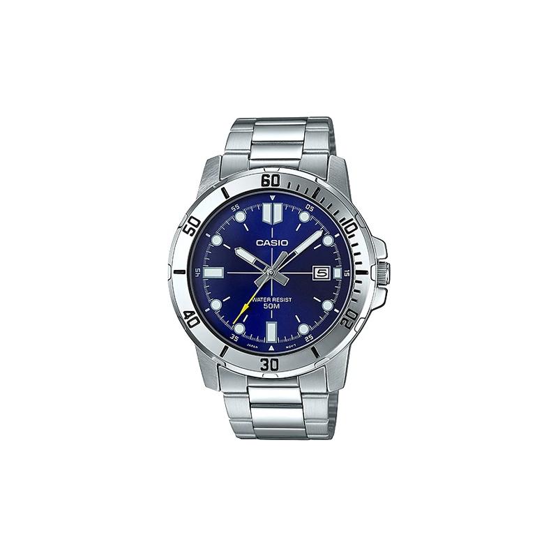 

Casio STANDARD Series Swordfish Water Ghost Ocean Heart Business Steel Strap Quartz Movement Stainless Steel Strap Japanese and Korean MTP-VD01D-2EV синій