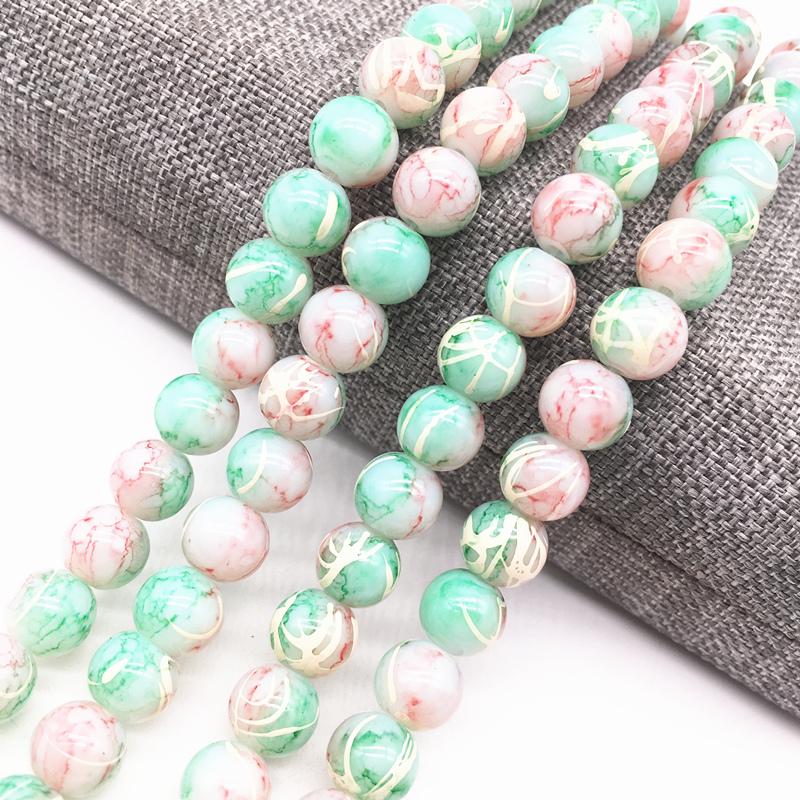 New 4/6/8mm Charm Double Salad Glass Beads Loose Spacer Beads for Jewellery Making Diy Bracelets Necklace Accessories