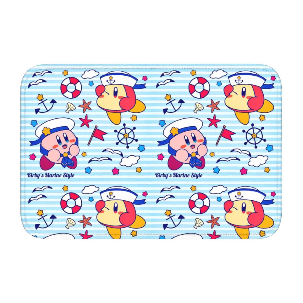 Kirbys Cartoon Game Floor Door Kitchen Bathroom Mat Anti-Slip Indoor  Doormat Garden Living Room Entrance Rug Carpet Footpad
