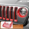 SHINEKA ABS Car Exterior Front Headlight Lamp & Racing Front Grille Decoration Cover for Jeep Wrangler JL Gladiator JT 2018 Up