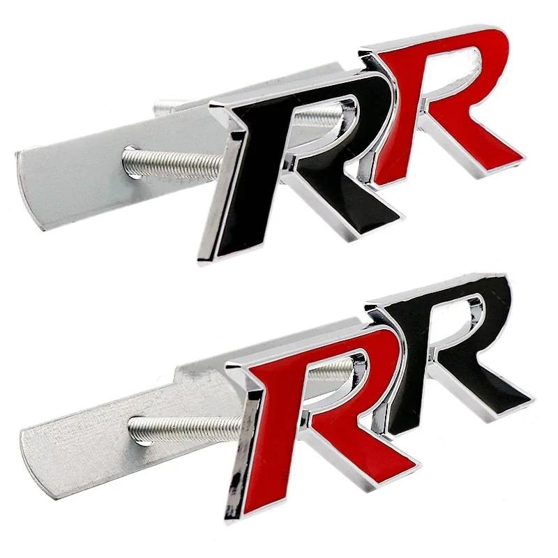 1Pc 3D Metal RR Logo Car Front Grille Rear Trunk Emblem Badge Decals For Civic Mugen Accord Crv City Hrv Sticker Accessories