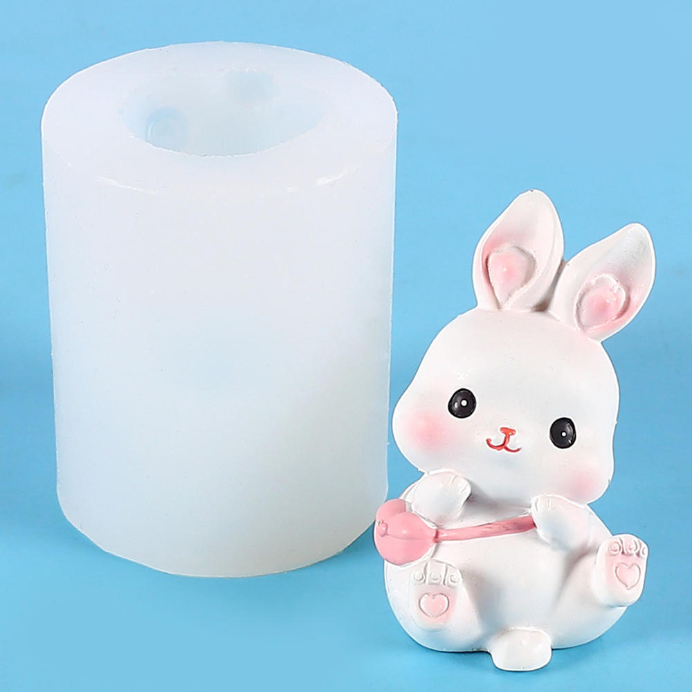 3D Cute Rabbit Silicone Mold Bunny Model Chocolate Dessert Kitchen Baking Cake Mould Easter Fondant Cake Decorating Tools