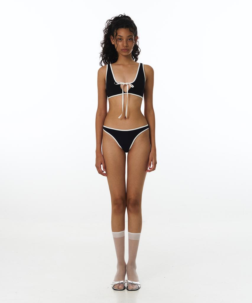 VINAJ Line Ribbon Dual Bikini Bra (Black)