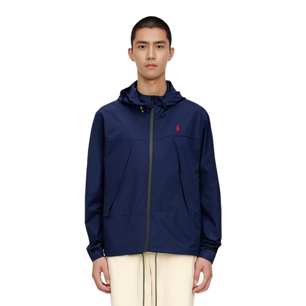 Polo Ralph Lauren Logo Embroidered Hooded Zip-Up Long Sleeve Jacket Men Jackets Navy-Blue 710907550-001