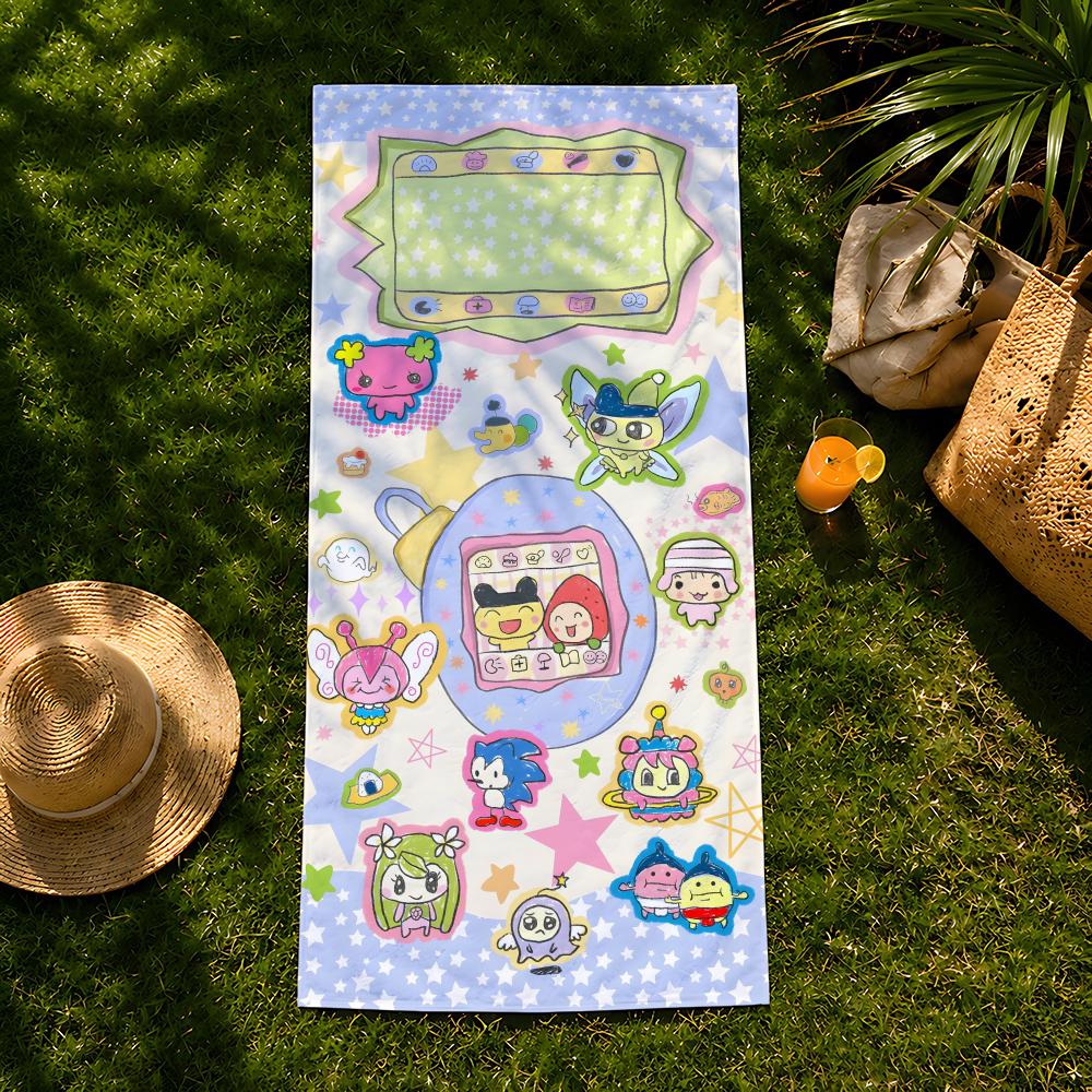 Toy T-Tamagotchi Towel beach towel, quick drying absorbent bath towel for Swim,Gym,Camping,Outdoor