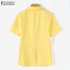 ZANZEA Frauen Kurzarm Blazer Mantel Revers Kragen Elegante Casual Jacken Outwear Plus Größe