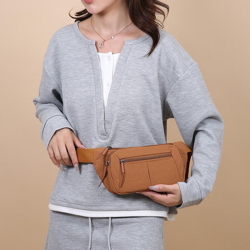 Women's Waterproof Nylon Convertible Waist Pack with Adjustable Strap Large Capacity Crossbody Chest Bag for Outdoor Activities