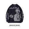 Andre Streetwear Crewneck Sweater Men Loose Fit Cartoon Knit Top Casual Fashion