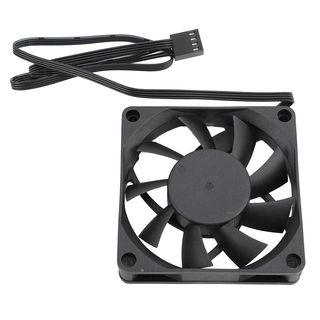 70mm PWM Fan Dual Ball Bearing Cooling Fan 4 Pin PWM Intelligent Temperature Control PC Case Fan Speed Up to 2500RPM 7