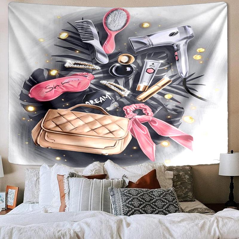 Hair Styling Essentials Printed Tapestry, Wall Hanging,Livingroom, dormitory, Large Wall Decor, Fabric Decor Fan Birthday Gifts