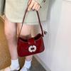Red Shoulder Bags for Women Elegant Handbags Purse Chic PU Leather Luxury Design Wedding Top Handle Clutch Crossbody Bag CLE