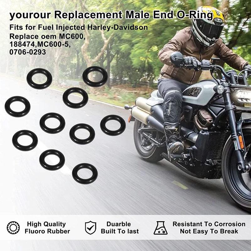 Universal Fuel Line Coupler O-Ring Fits for Fuel Injected Harley-Davidson Replace OEM MC600,188474,0706-0293,MC600-5