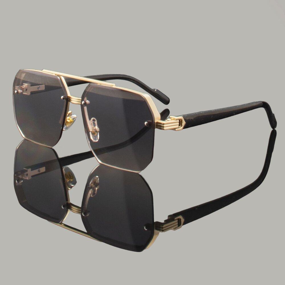 4PCS  New Fashion Big Frame Sunglasses Men Square Metal Sun Glasses Women Retro Sun Glasses Vintage High Quality