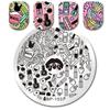 Ronde Nail Stamping Plate Wow Flower 5.5cm Sjabloon Manicure Nail Art Afbeeldingsplaat
