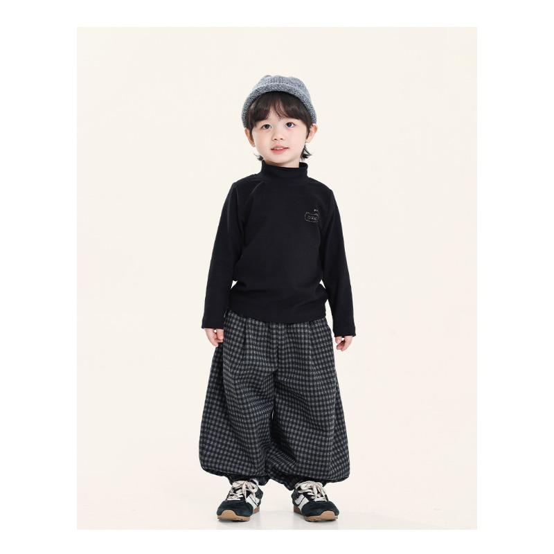 Boys Half Stand Collar Long Sleeve Bottoming Shirt Korean Style Kids Casual Top