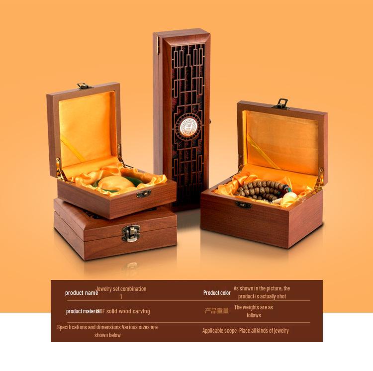 Wooden Jewelry Box for Buddha Beads, Bracelets, Necklaces, and Rings with Cultural Design
