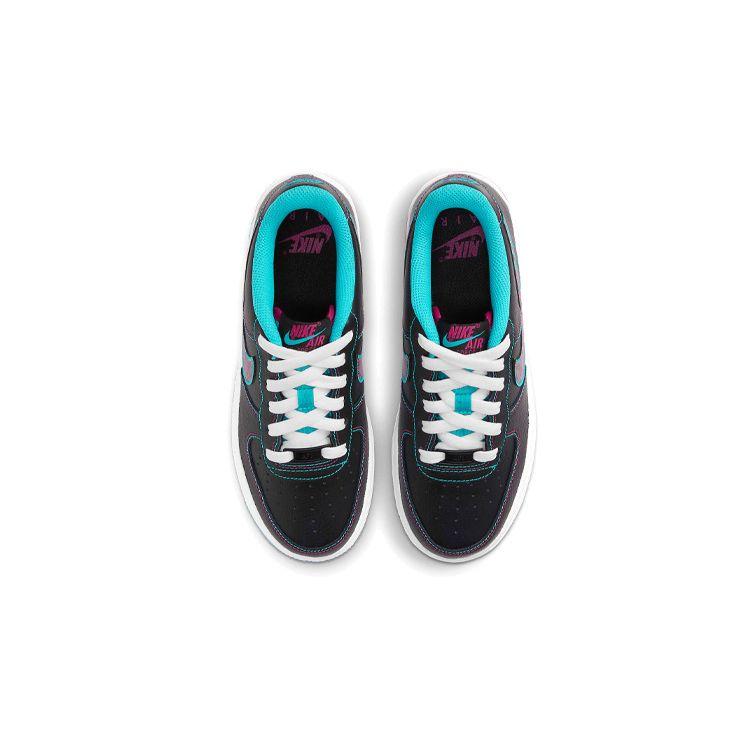 Nike Air Force 1 LV8 1 GS Miami Nights Kids Sneakers Black Light-Blue-Fury White DD9207-001