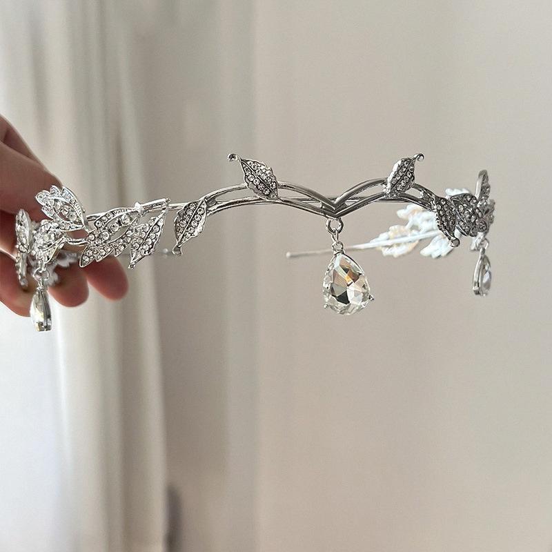Handmade Crystal Headbands for Women Crown Bridal Party Elf Hair Accessories Wedding Tiara Jewelry Hair Hoop Tiara Accessories