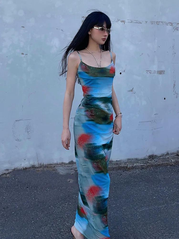 Xitao Fashion Sexy Women Slim Print Slip Dress LYD1394