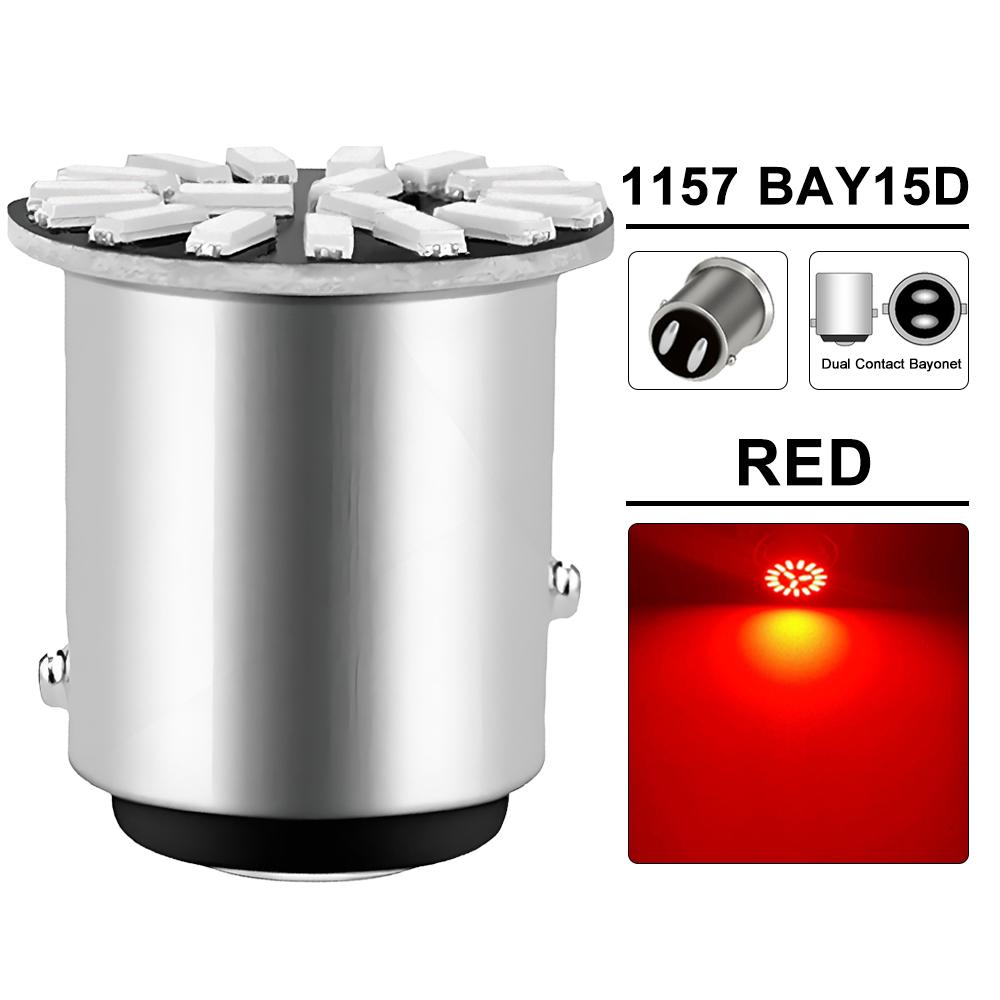 2/4/8/10/20 ADET BA15S 1156 BAY15D 1157 LED Ampuller 12V 4014-18SMD 6500K Beyaz Kırmızı Sarı Araba Sinyal Lambası Stop Park Lambaları Ampulleri 7
