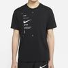 Nike Sportswear Swoosh Club Print Short Sleeve Crew Neck T-Shirt Men Tops Black DJ5374-010