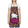 ZOOKISS Hello Kitty Leopard Print Apron, Cute with Two Pockets, Women's, Waterproof, Lightweight, Soft, Stylish, Stain-Resistant, Wrinkle-Resistant, S